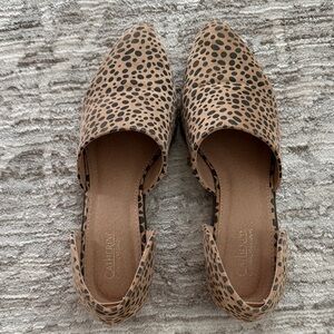 Leopard Print D'Orsay Flats - Tan/Black